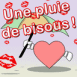 Coeur + parapluie "Une pluie de bisous"